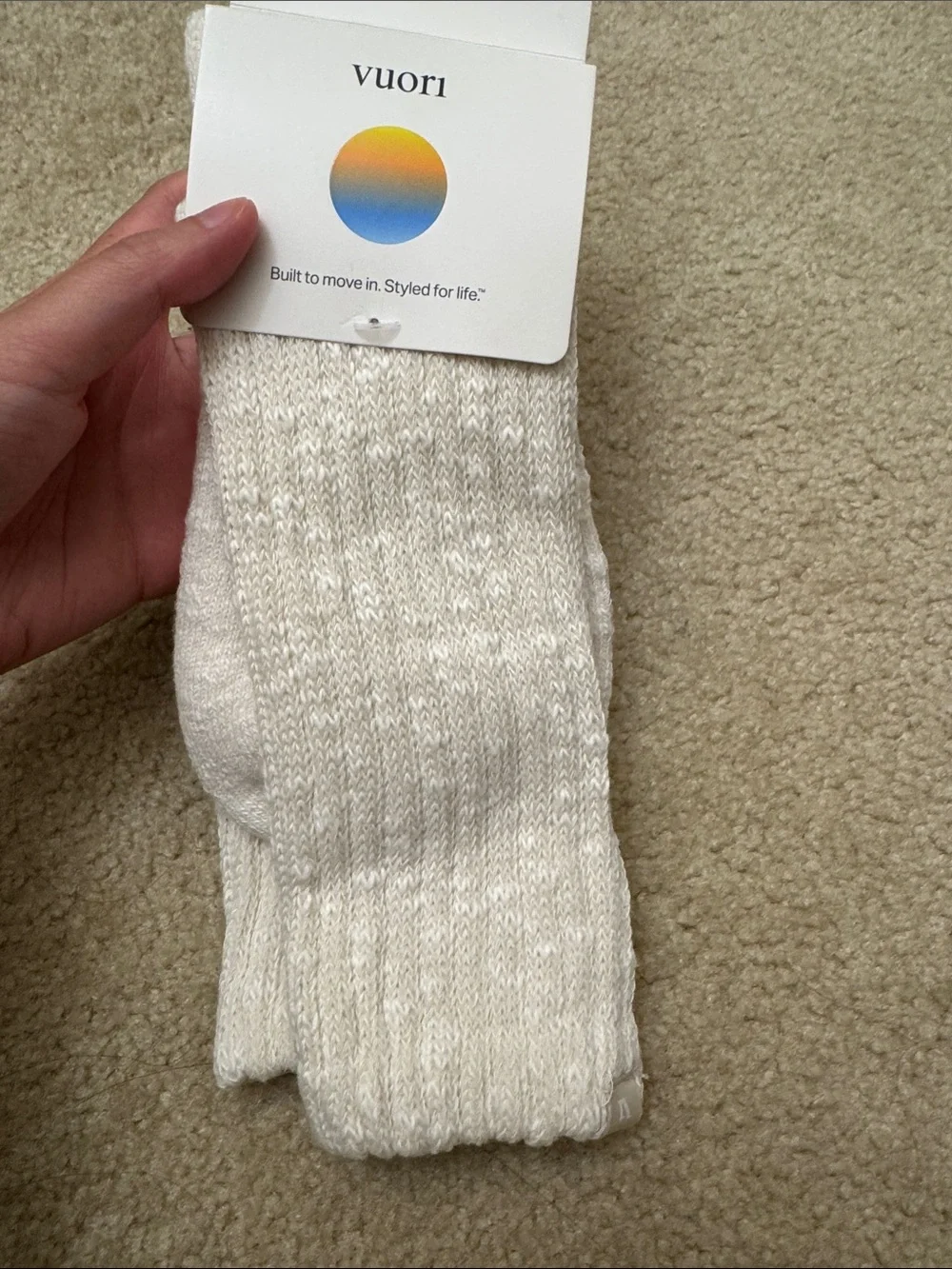 Vuori Cozy Socks in Marshmallow Heather